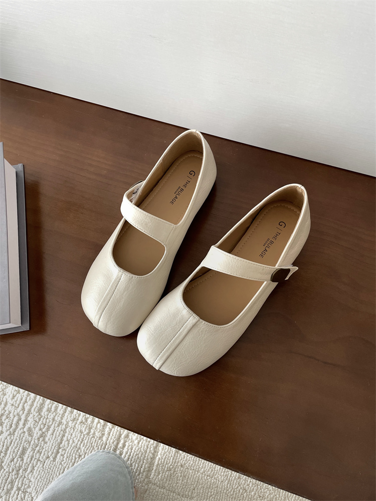 French Flat Round Toe Shallow Mouth Single Shoes 2025 Early Spring Temperament Retro Commuting Evening Evening Women's Shoes - Image 3