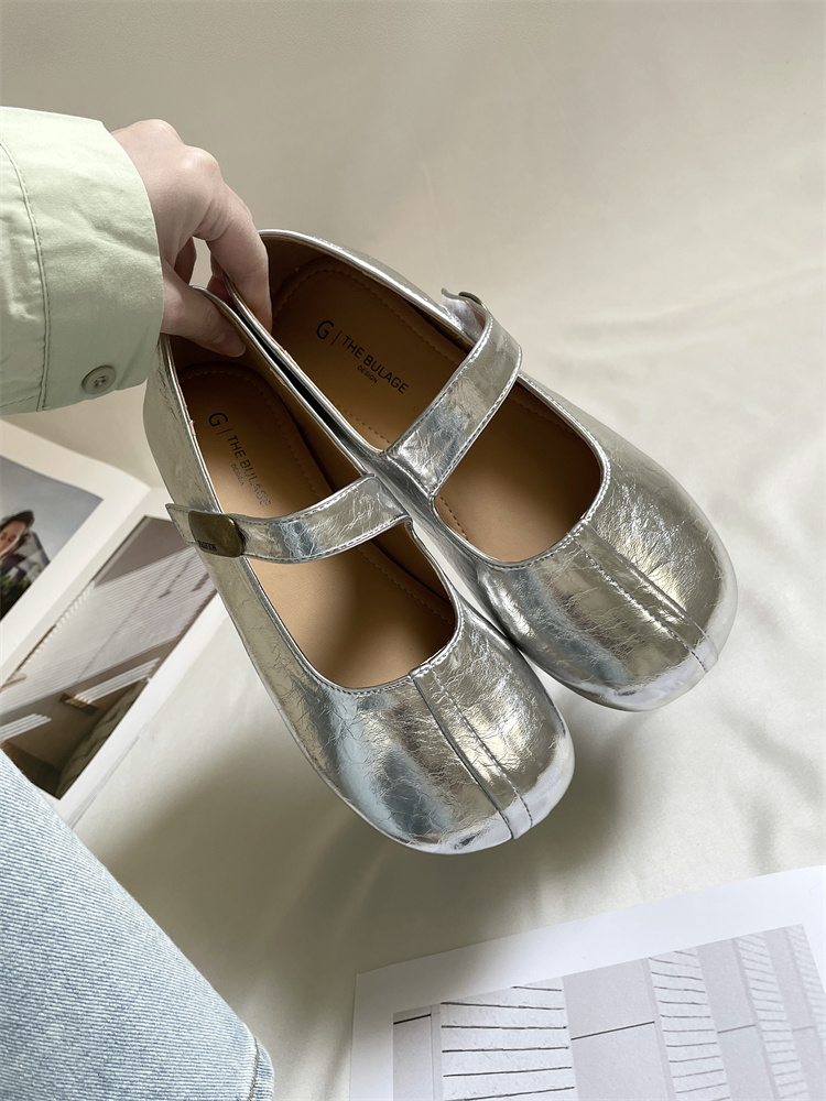 French Flat Round Toe Shallow Mouth Single Shoes 2025 Early Spring Temperament Retro Commuting Evening Evening Women's Shoes - Image 4
