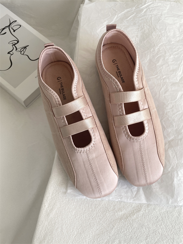 New French Silk Satin Mary Jane Women's Shoes Korean Style Flat Ballet Bow Shallow Mouth Single Shoes - Image 4