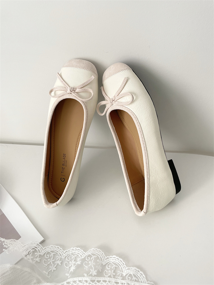 New French Style Soft Ballet Flats for Women Bow Square Toe Low Heel 2025 Spring - Image 4
