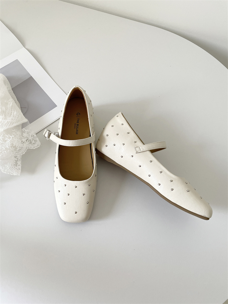 2025 Spring French Style Rivet Mary Jane Shoes Low Heel Comfortable Women's Flats - Image 3