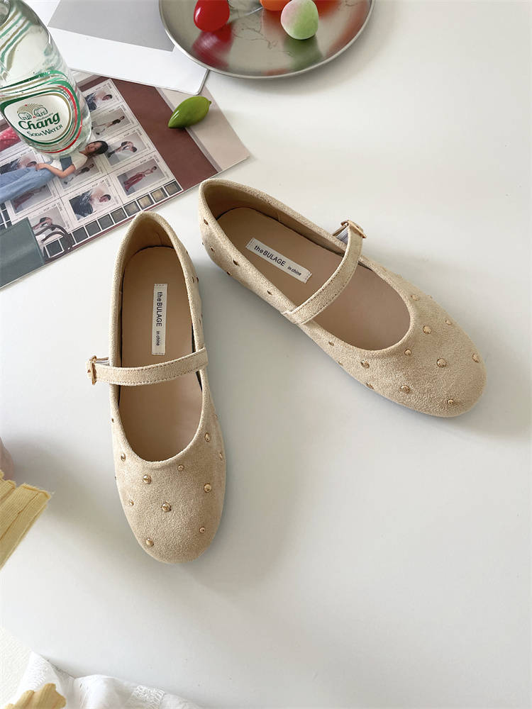 Fairy Style Round Toe Ballet Mary Jane 2025 Spring New Rhinestone Shallow Mouth Flat Shoes - Image 3