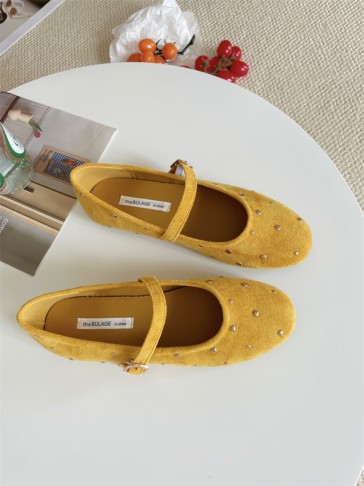Fairy Style Round Toe Ballet Mary Jane 2025 Spring New Rhinestone Shallow Mouth Flat Shoes - Image 4