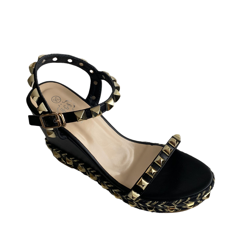 2026 Summer New Rivet Wedge Thick Sole Sandals Platform Chunky Heel Women's Shoes - Image 5