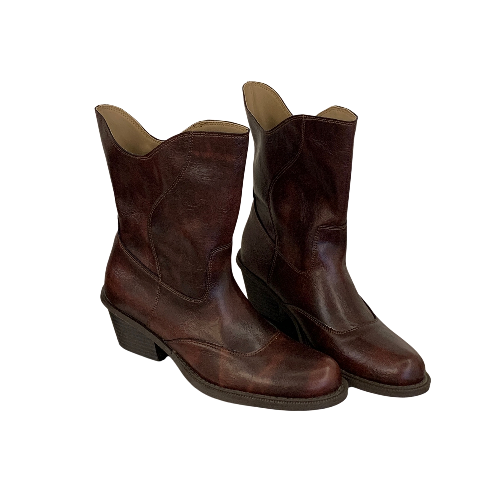 V-Neck Cowboy Ankle Boots Women 2026 Autumn Winter New Style Meidong Chuanxi Low Heel Desert Motorcycle Short Boots - Image 5