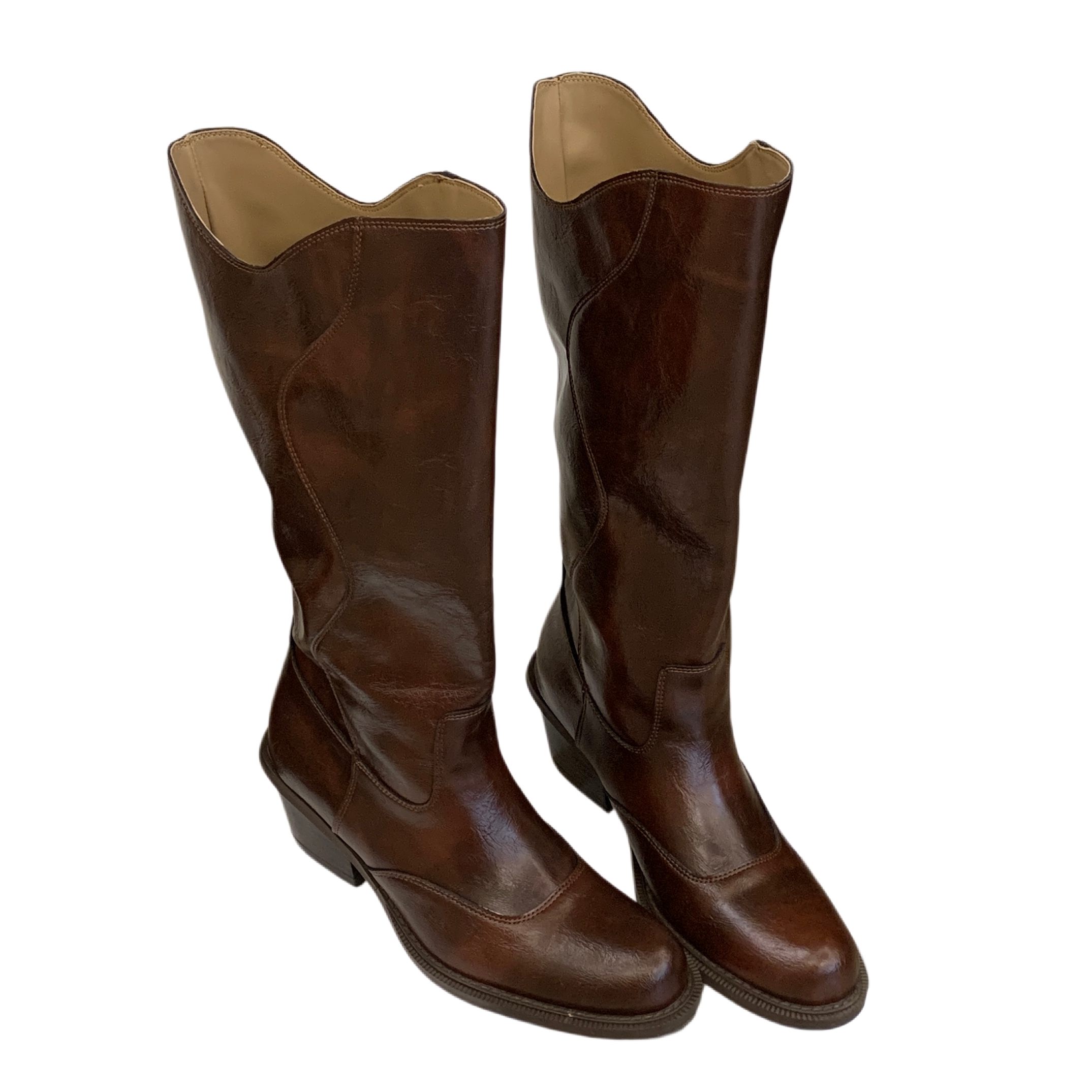 V-Cut Western Cowboy Boots for Women 2026 Autumn Winter Meidala Chuanxi Chunky Heel High Top Over Knee Desert Motorcycle Long Boots - Image 5