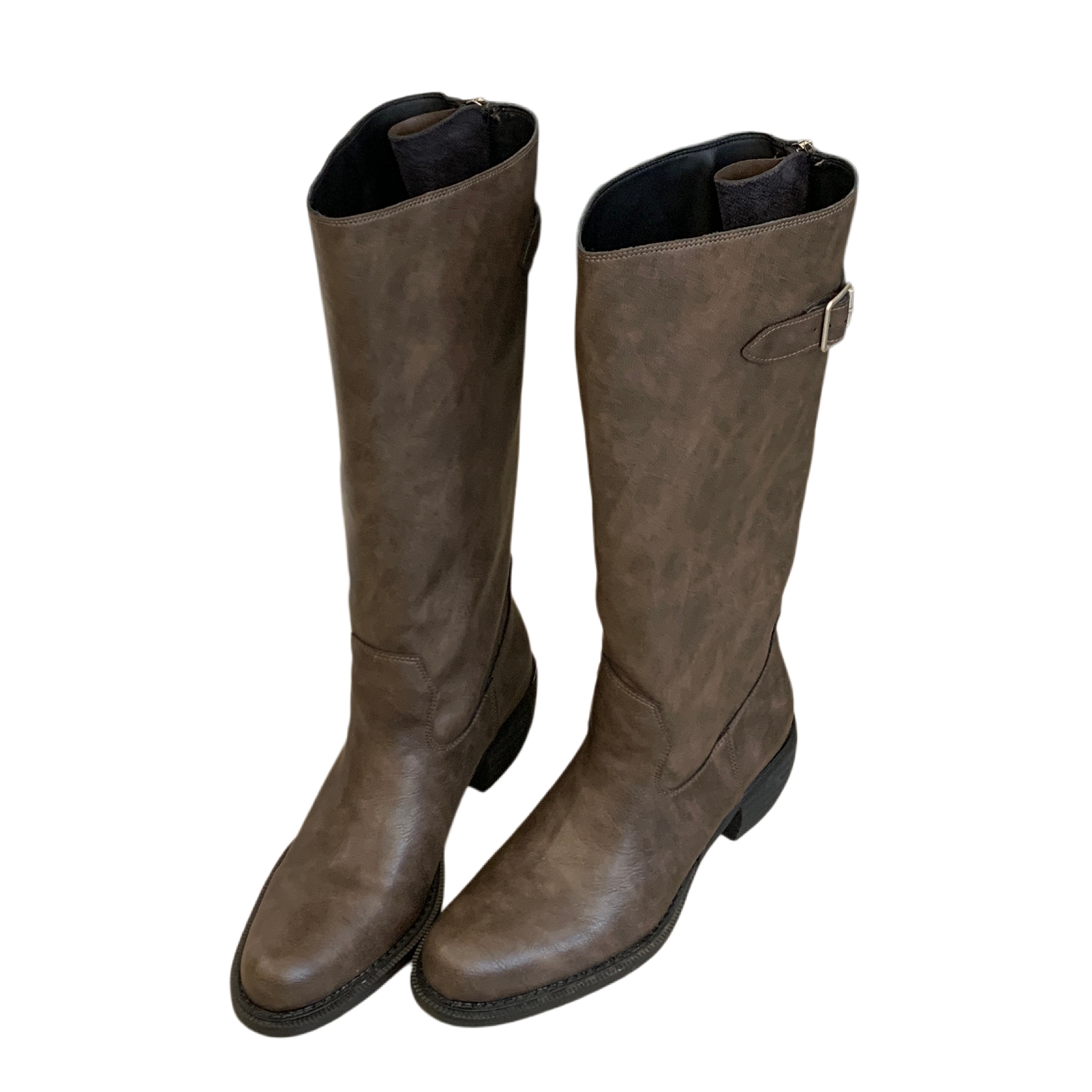 Maillard Brown Long Boots Women 2026 Autumn Winter New Back Zipper High Top Boots Chunky Heel Western Tall Boots - Image 5